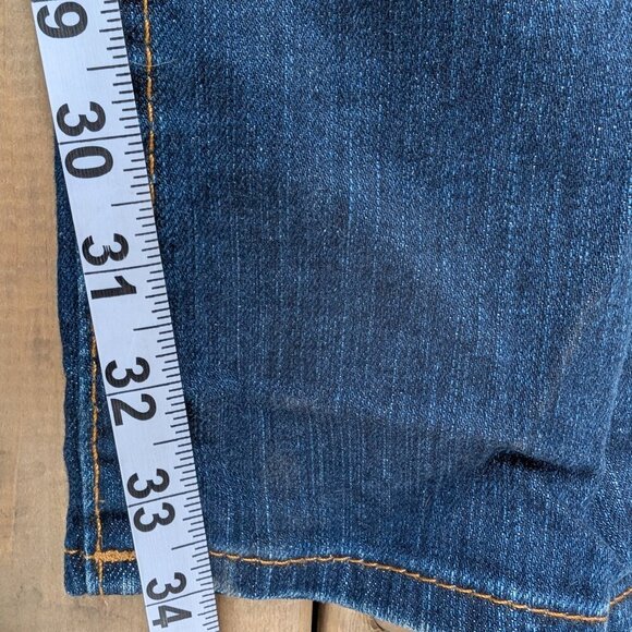 True Religion Women's Dark Wash Skinny Jeans with Embellished Buttons - Size 27 - Picture 3 of 10